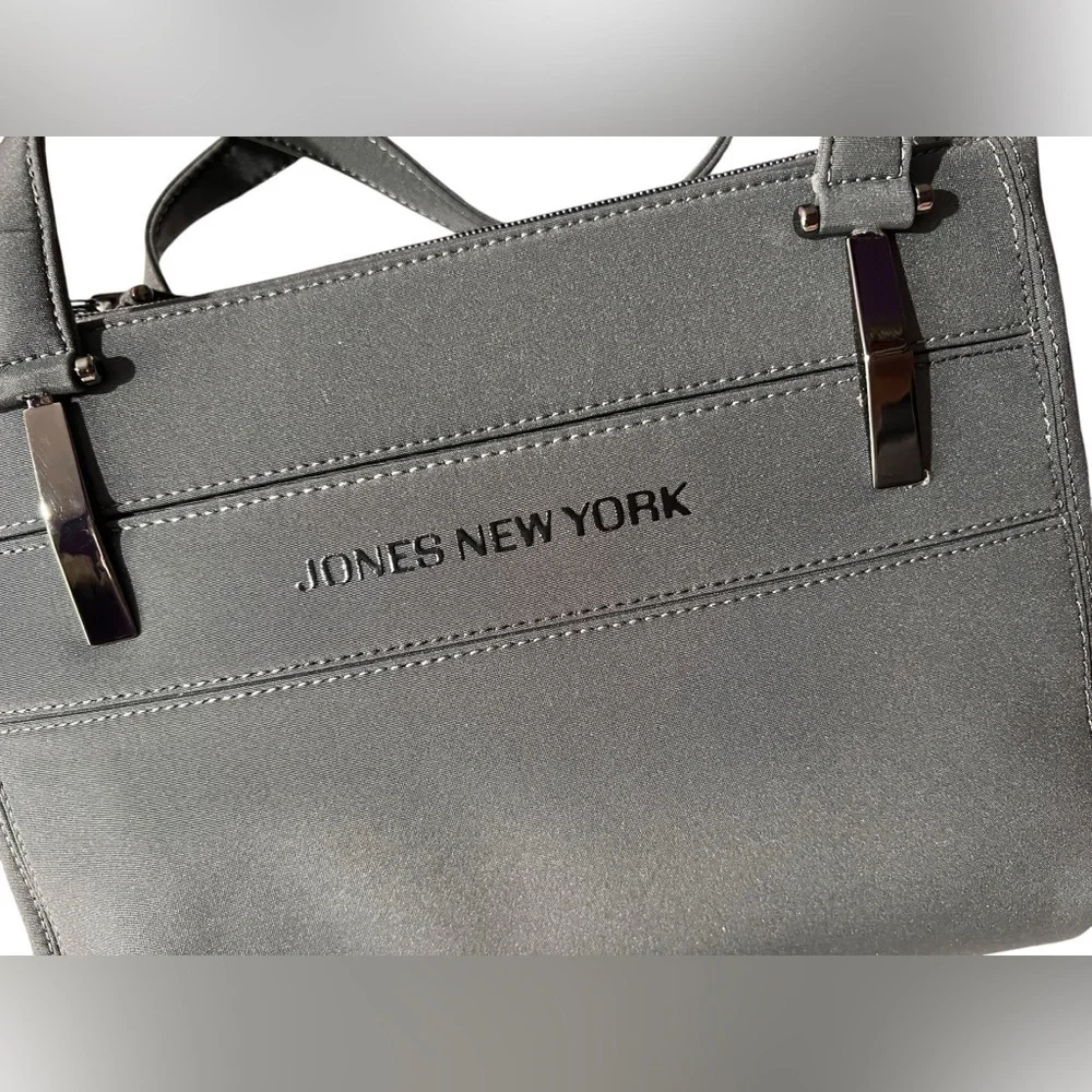 Charcoal Gray Canvas Jones New York Shoulder/Crossbody Bag, NWOT